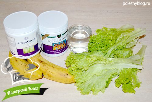 Банановый коктейль со спирулиной | Ингредиенты