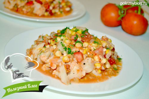 Цветная капуста с кукурузой | Готовая