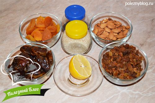 Полезный Блог - Домашние конфеты из сухофруктов "Вкус детства" - Ингредиенты