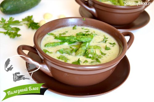 Крем-суп из спаржи, кабачка и риса | Готовый
