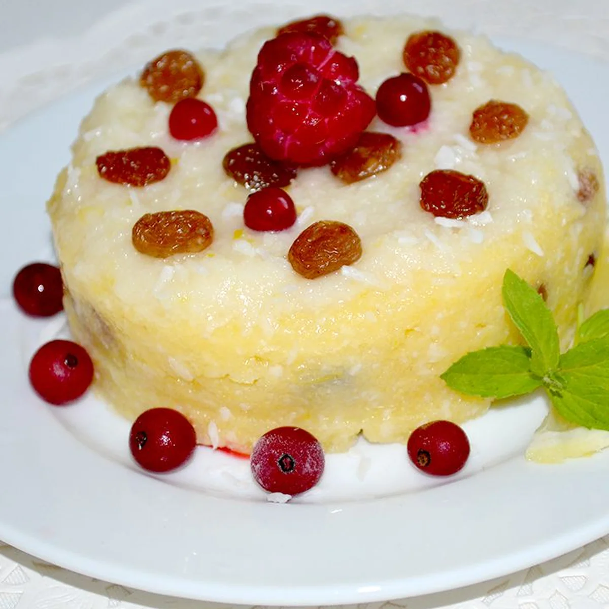 Кукурузная полента с кокосом и лимоном