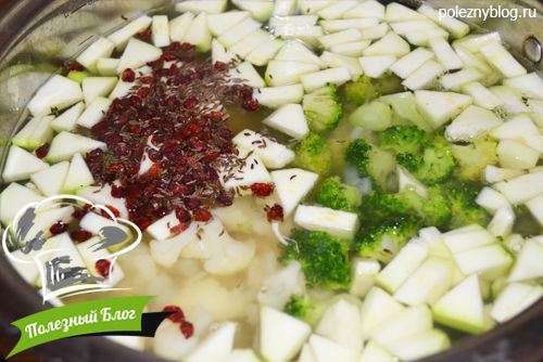 Куриный суп с брокколи и цветной капустой | Шаг 11