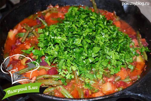 Полезный Блог - Овощное рагу из стручковой фасоли, моркови, свеклы, кабачков и пастернака - Шаг 14
