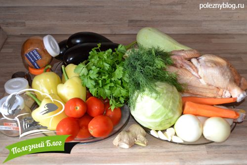Полезный Блог - Овощное рагу с курицей без соли - Ингредиенты