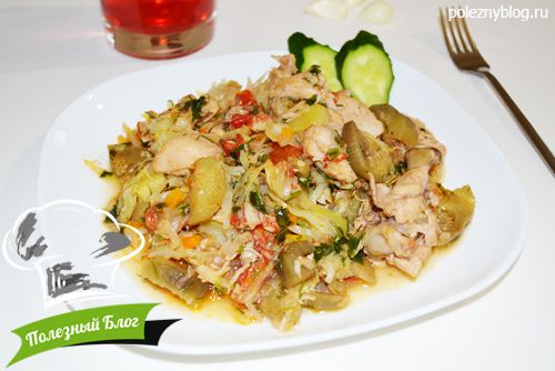 Полезный Блог - Овощное рагу с курицей без соли - Готовое