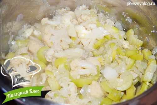 Полезный Блог - Овощной суп-пюре из цветной капусты, кабачков с зелёным горошком - Шаг 6