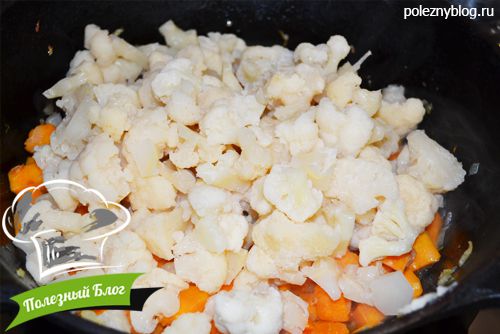 Полезный Блог - Рагу из тыквы и цветной капусты с зелёным горошком - Шаг 6