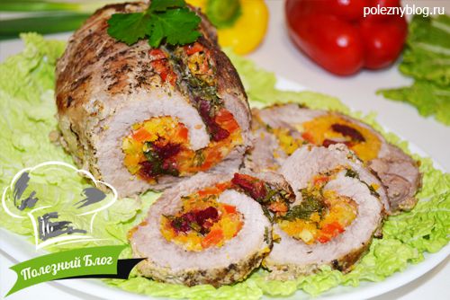 Полезный Блог - Рулет из свинины с начинкой, запечённый в духовке - Готовый