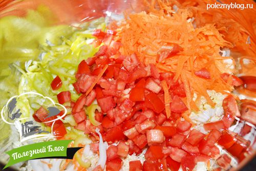 Полезный Блог - Салат из пекинской капусты, моркови, помидора и перца - Шаг 5