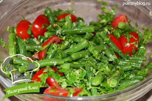Полезный Блог - Салат из стручковой фасоли и помидоров с кунжутом - Шаг 11