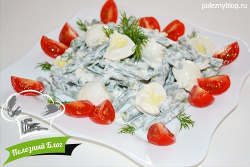 Салат из стручковой фасоли и яиц | Готовый