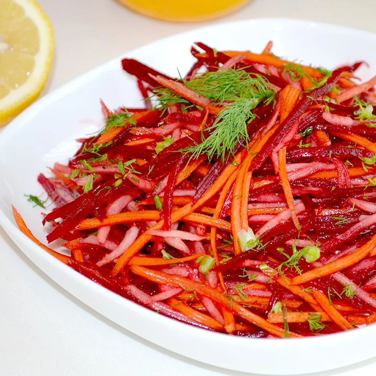 Салат из топинамбура, моркови и свёклы