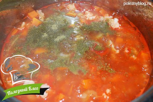 Суп из тыквы, цветной капусты и куриного филе | Шаг 16