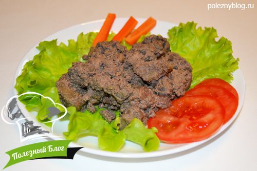Тушёная печень с яблоками | Готовая