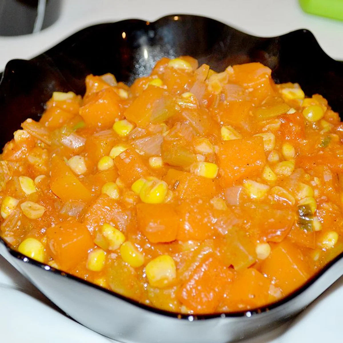 Тыква, тушёная с кукурузой