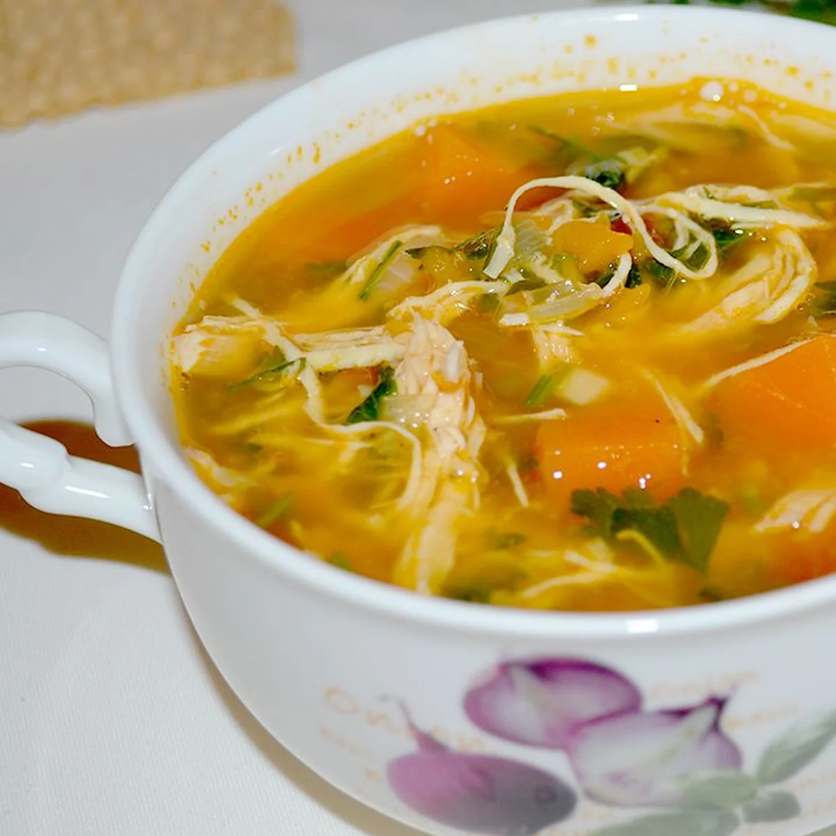 Тыквенный суп с курицей