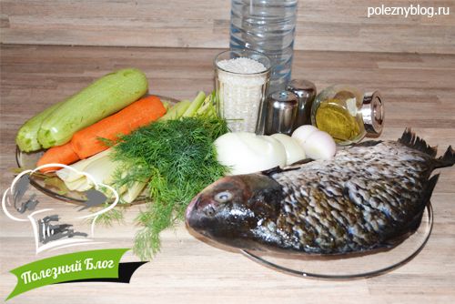 Уха с рисом | Ингредиенты