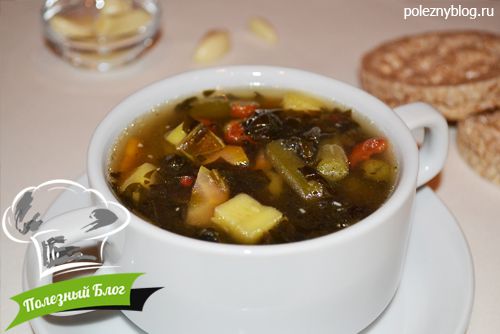 Полезный Блог - Зелёный суп из щавеля, кабачков и стручковой фасоли - Готовый