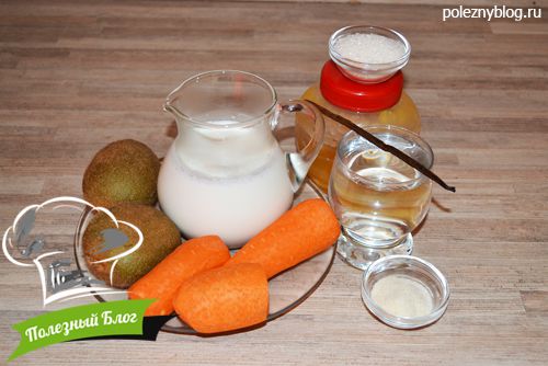 Желе подсолнух из моркови, киви и сливок | Ингредиенты