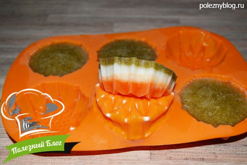 Желе подсолнух из моркови, киви и сливок | Шаг 13