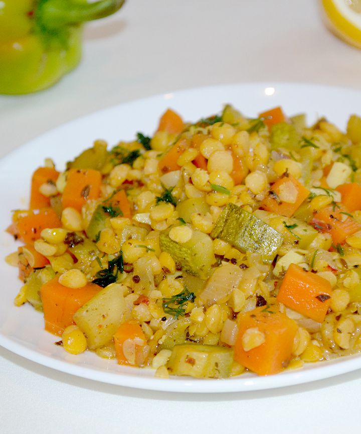 Гороховое рагу с кабачками