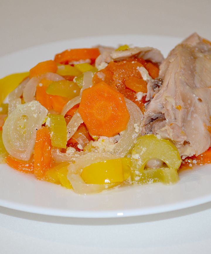 Курица с овощами в пароварке