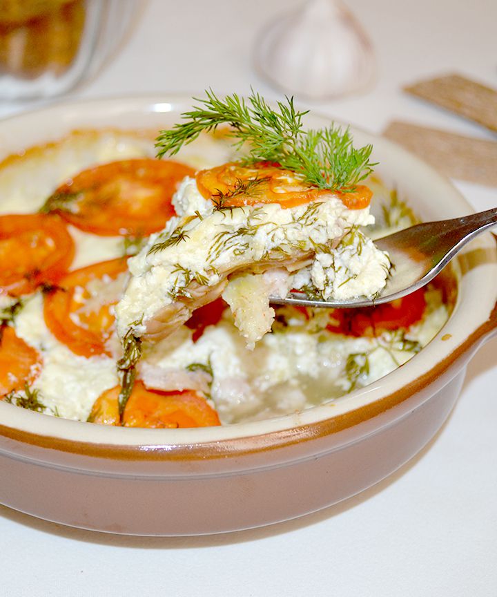 Молоки рыбы, запечённые под соусом