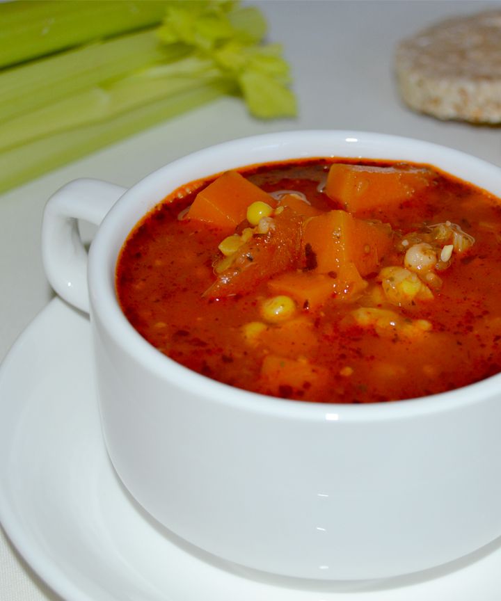 Постный суп из тыквы и кукурузы
