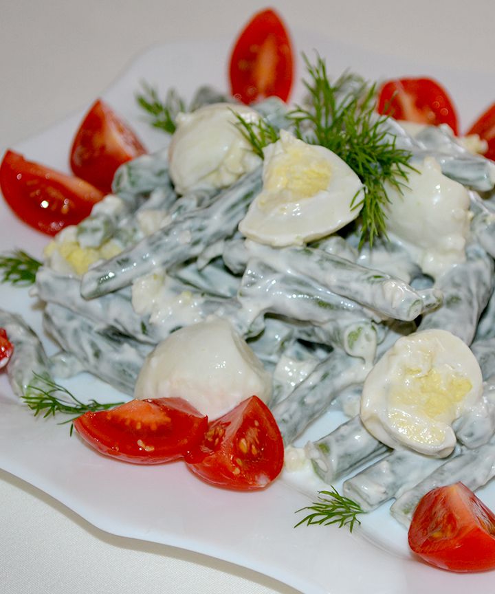 Салат из стручковой фасоли и яиц