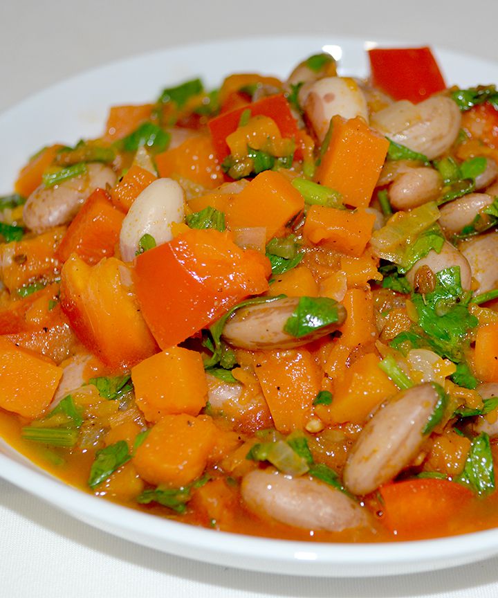 Очень вкусное рагу из тыквы с фасолью